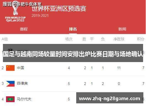 国足与越南同场较量时间安排出炉比赛日期与场地确认